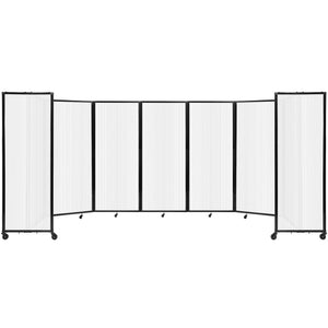 Room Divider 360° Folding Portable Partition with Fluted Polycarbonate Panels, 19' 6" W x 6' 10" H