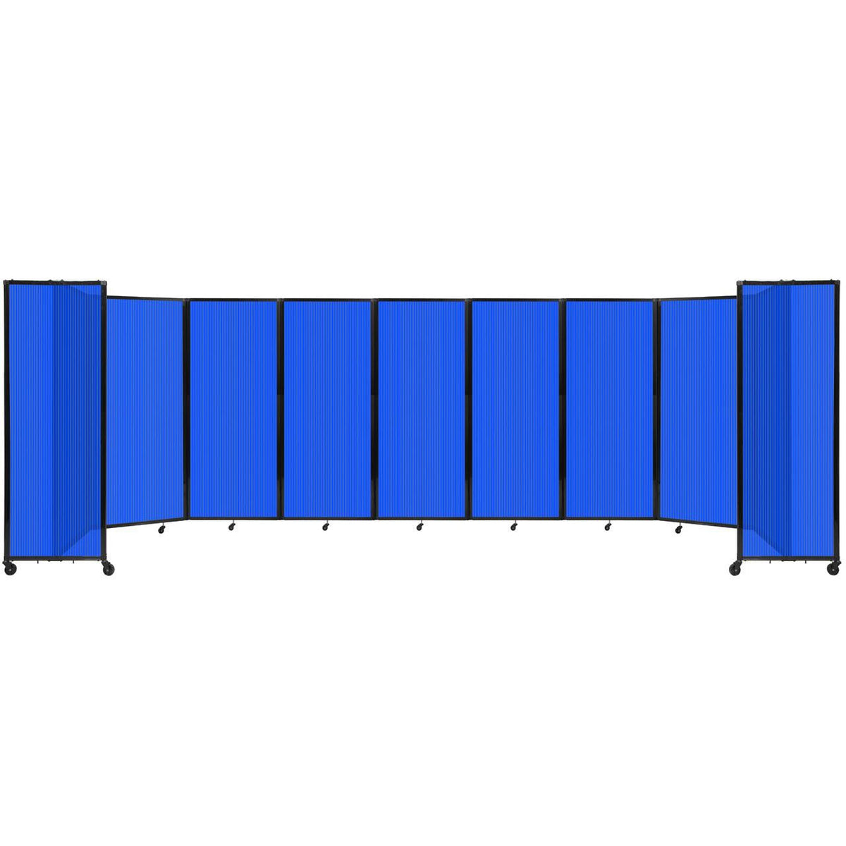 Room Divider 360° Folding Portable Partition with Fluted Polycarbonate Panels, 25' W x 6' 10" H