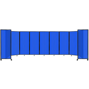 Room Divider 360° Folding Portable Partition with Fluted Polycarbonate Panels, 25' W x 6' 10" H