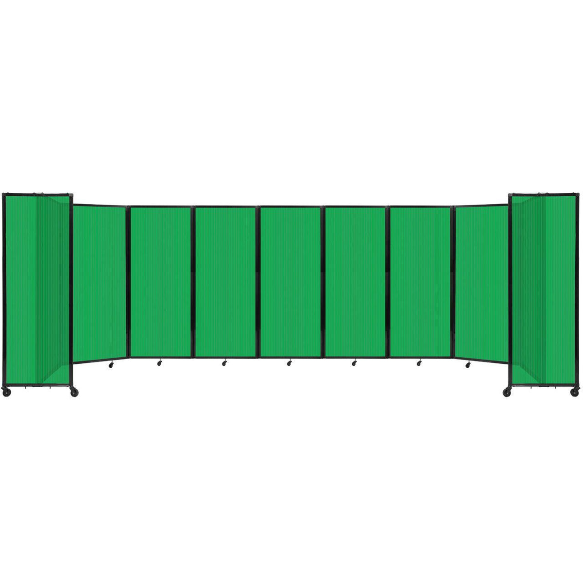 Room Divider 360° Folding Portable Partition with Fluted Polycarbonate Panels, 25' W x 6' 10" H