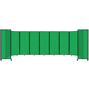 Room Divider 360° Folding Portable Partition with Fluted Polycarbonate Panels, 25' W x 6' 10" H