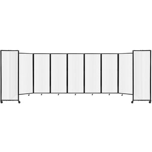 Room Divider 360° Folding Portable Partition with Fluted Polycarbonate Panels, 25' W x 6' 10" H