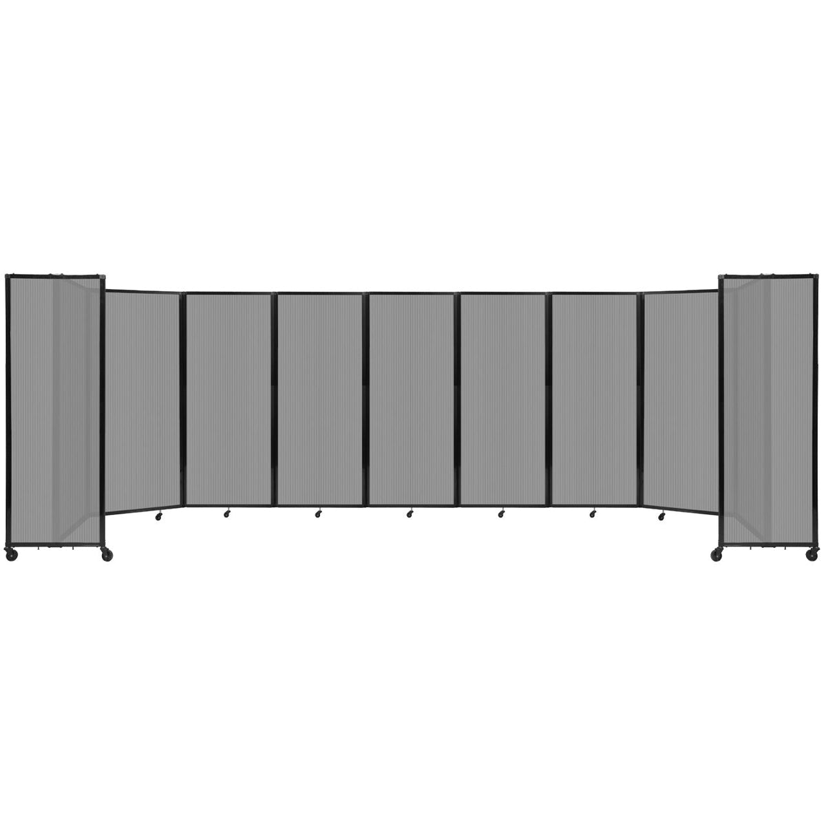 Room Divider 360° Folding Portable Partition with Fluted Polycarbonate Panels, 25' W x 6' 10" H