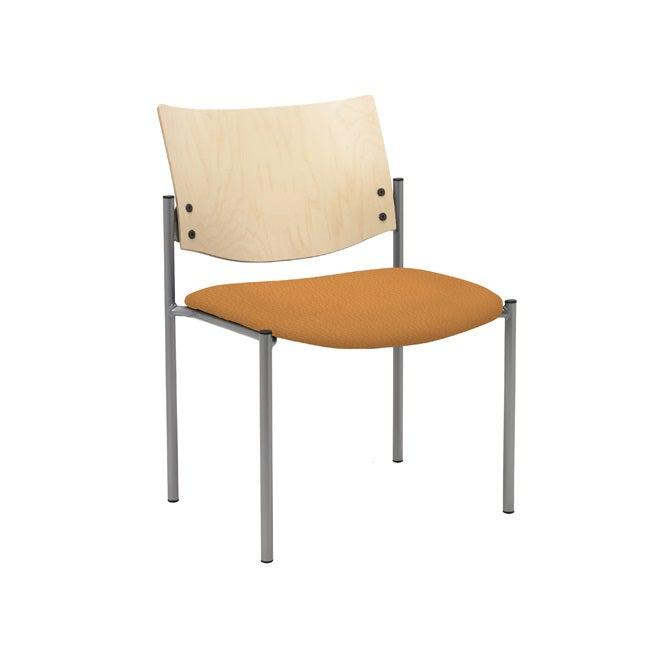 Evolve Stack Chair, Wood Back, Padded Seat with Fabric Upholstery