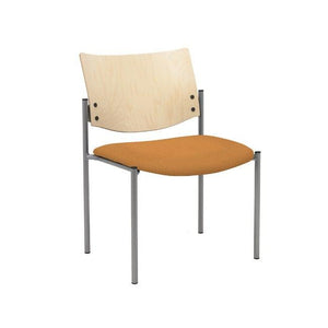 Evolve Stack Chair, Wood Back, Padded Seat with Healthcare Vinyl Upholstery