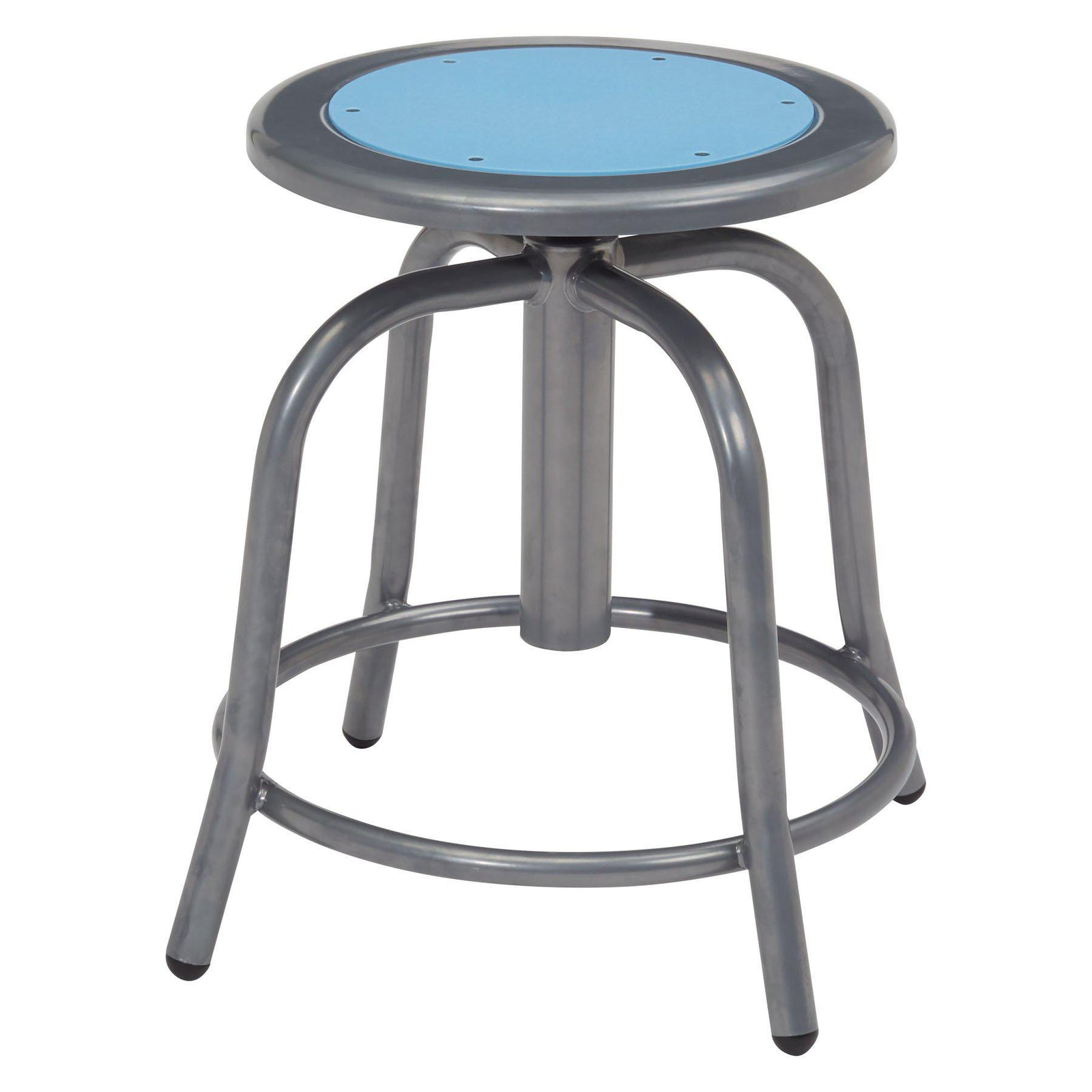 18” - 24” Height Adjustable Swivel Stool-Stools-Blueberry Seat/Grey Frame-