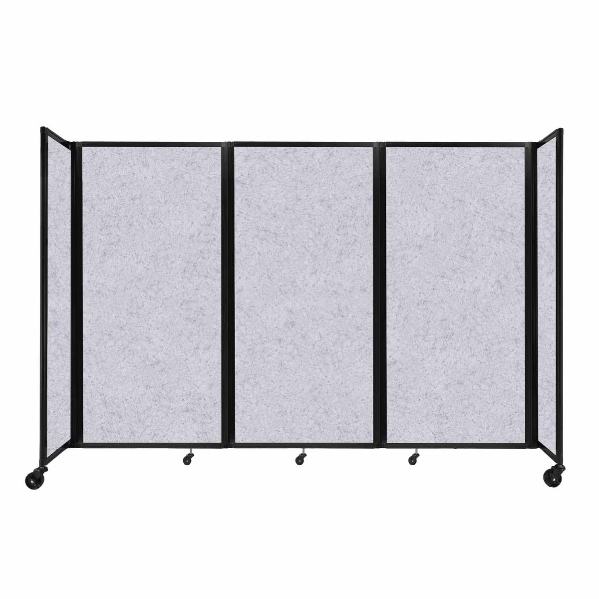 Room Divider 360° Folding Portable Partition with Soundsorb Acoustical Fabric Panels, 8' 6" W x 6' H