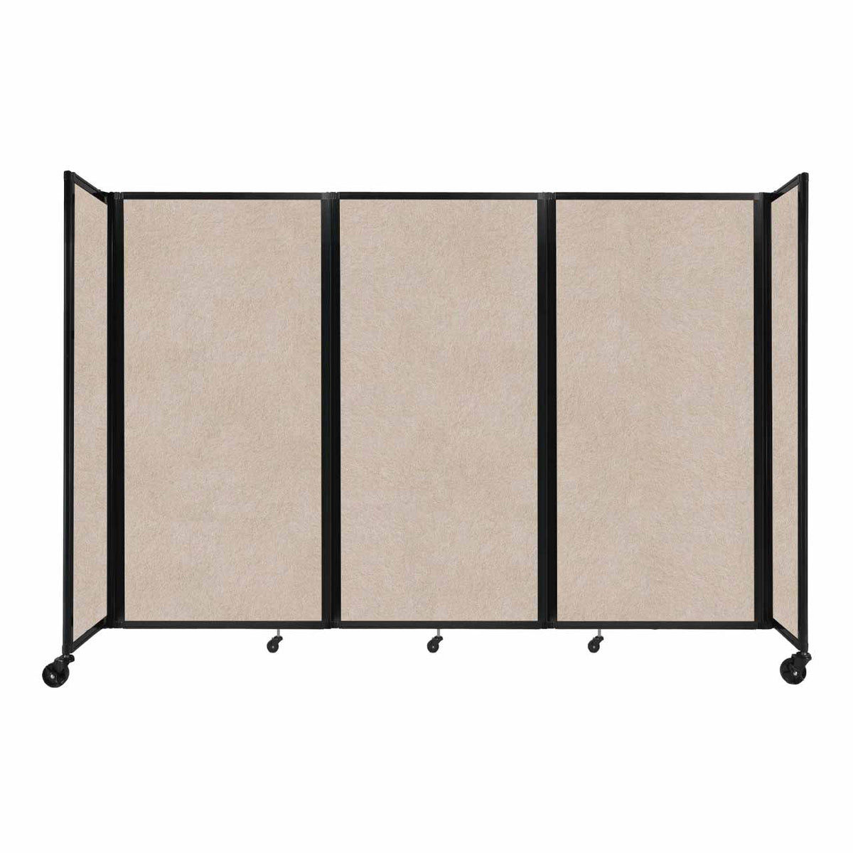 Room Divider 360° Folding Portable Partition with Soundsorb Acoustical Fabric Panels, 8' 6" W x 6' H