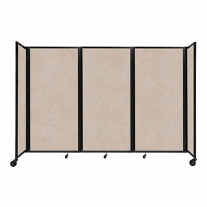 Room Divider 360° Folding Portable Partition with Soundsorb Acoustical Fabric Panels, 8' 6" W x 6' H