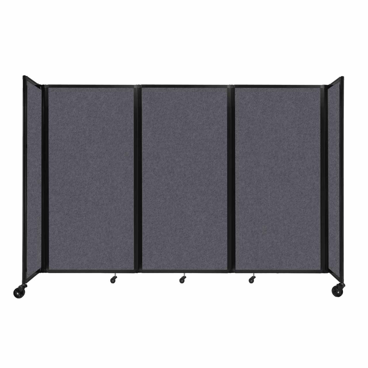 Room Divider 360° Folding Portable Partition with Soundsorb Acoustical Fabric Panels, 8' 6" W x 6' H