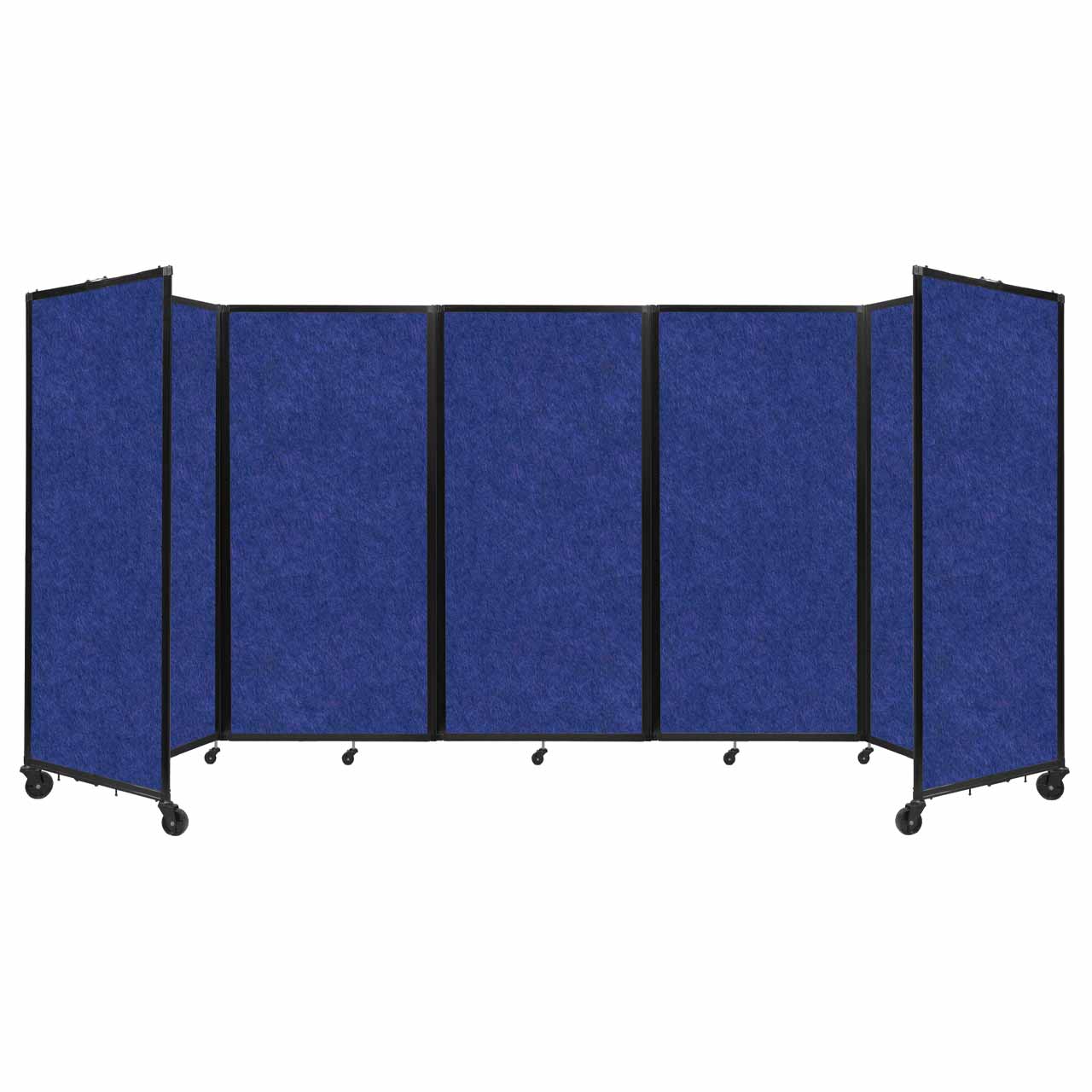 Room Divider 360° Folding Portable Partition with Soundsorb Acoustical Fabric Panels, 14' W x 6' H