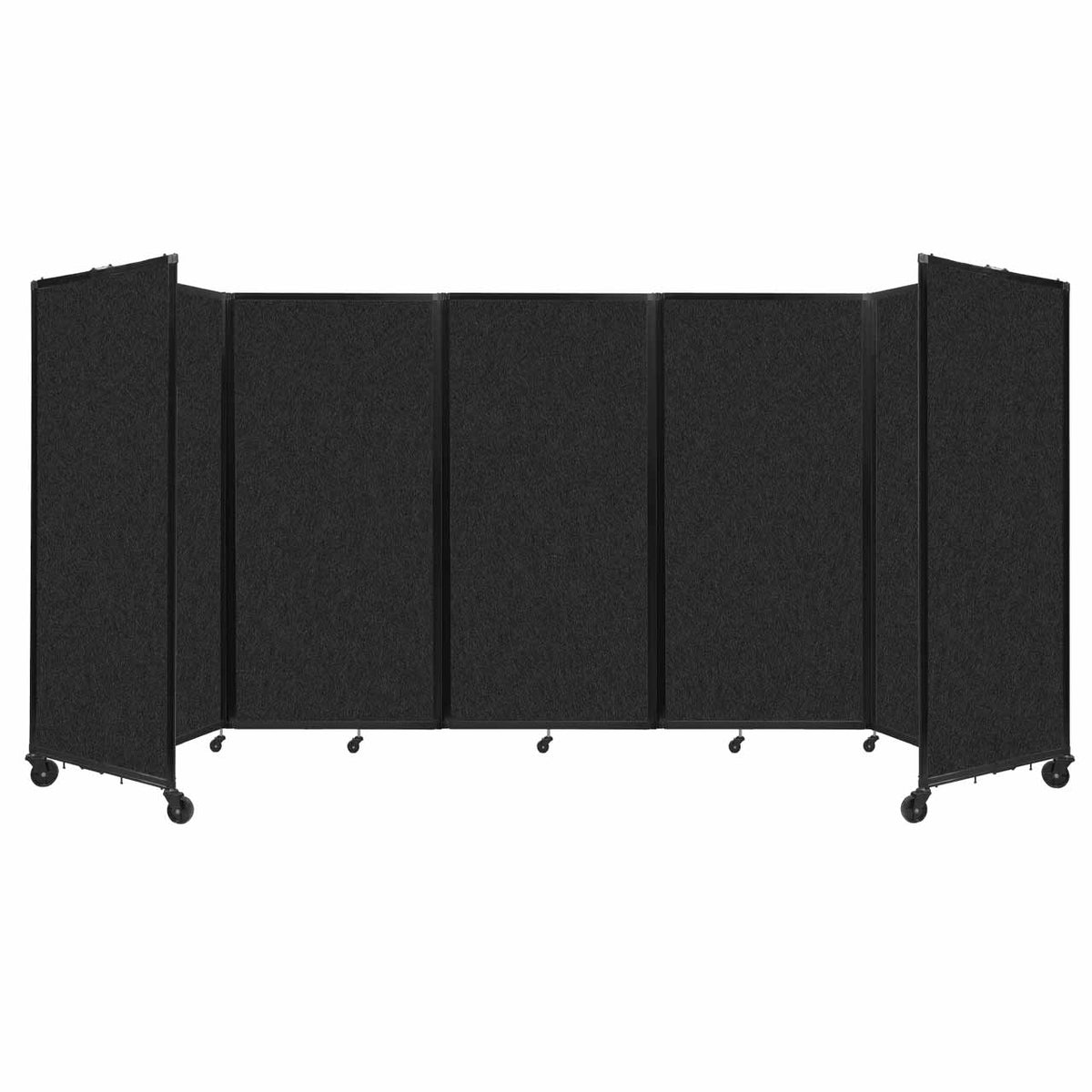 Room Divider 360° Folding Portable Partition with Soundsorb Acoustical Fabric Panels, 14' W x 6' H
