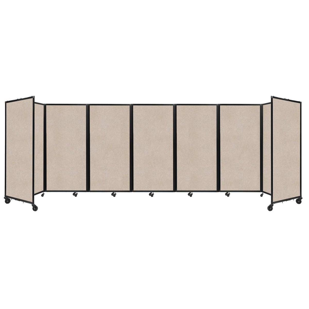 Room Divider 360° Folding Portable Partition with Soundsorb Acoustical Fabric Panels, 19' 6" W x 6' H