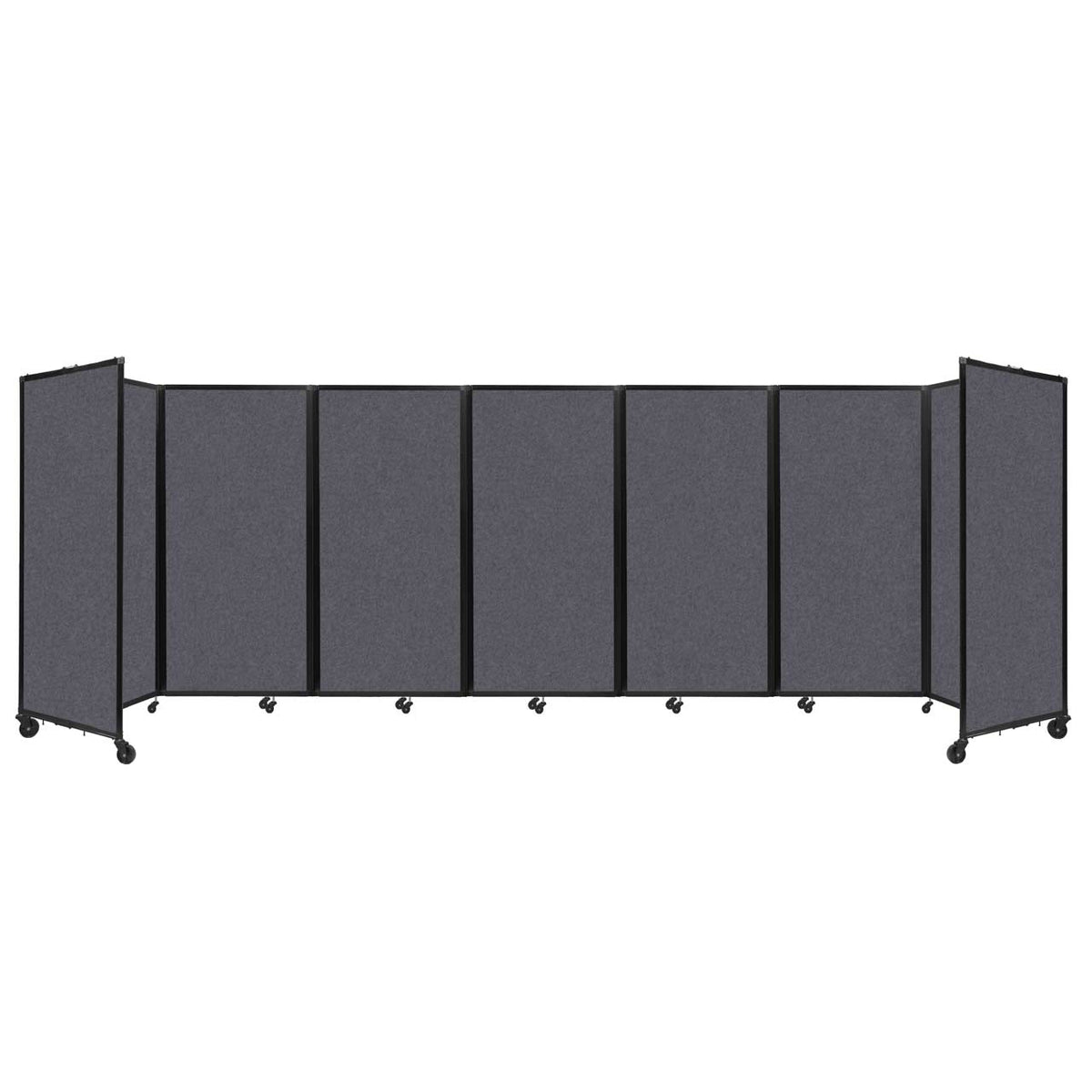 Room Divider 360° Folding Portable Partition with Soundsorb Acoustical Fabric Panels, 19' 6" W x 6' H