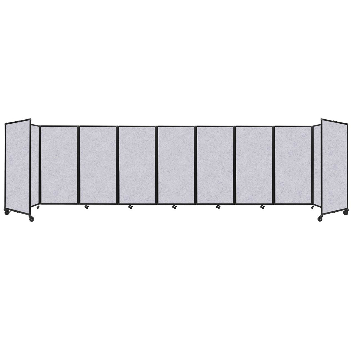 Room Divider 360° Folding Portable Partition with Soundsorb Acoustical Fabric Panels, 25' W x 6' H