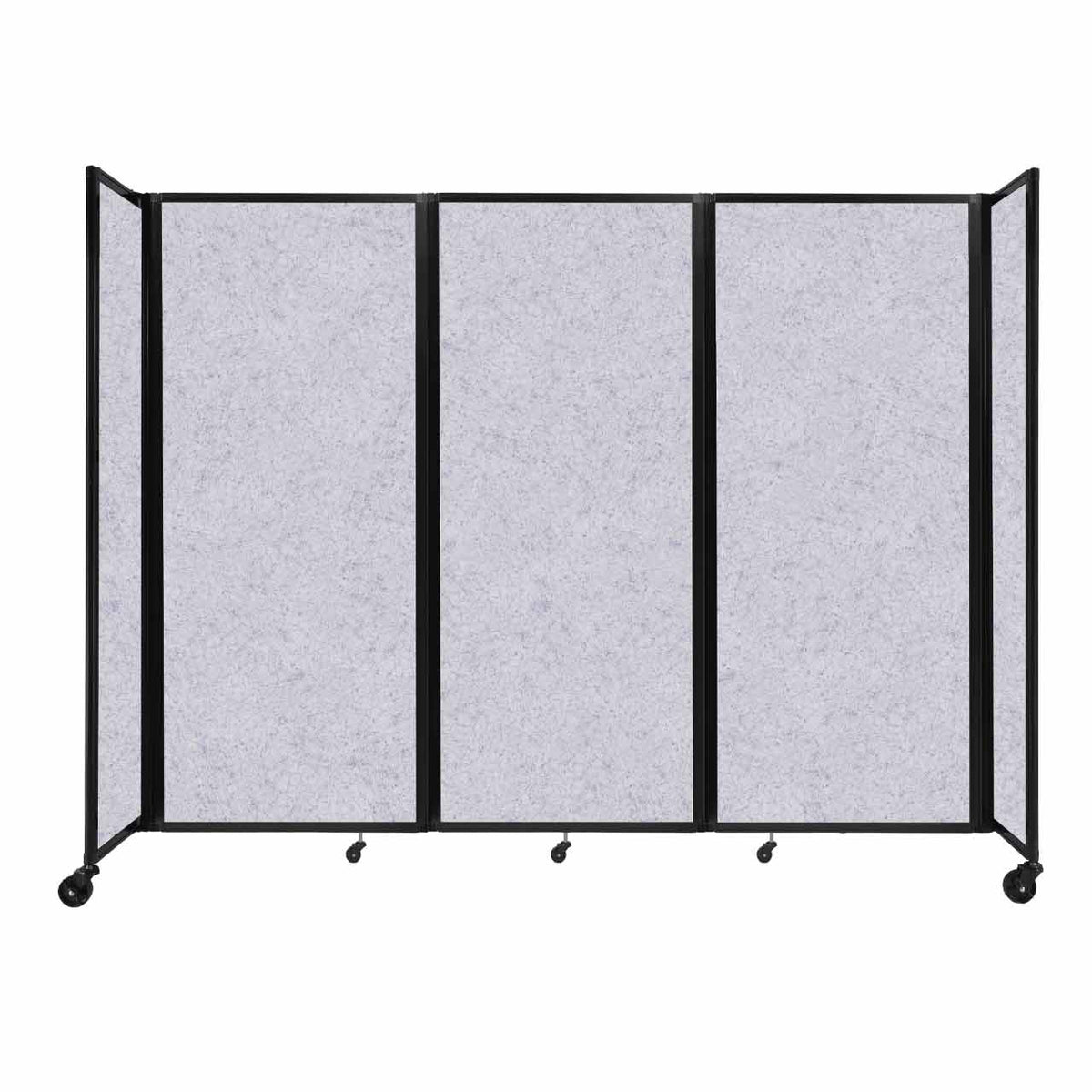 Room Divider 360° Folding Portable Partition with Soundsorb Acoustical Fabric Panels, 8' 6" W x 6' 10" H