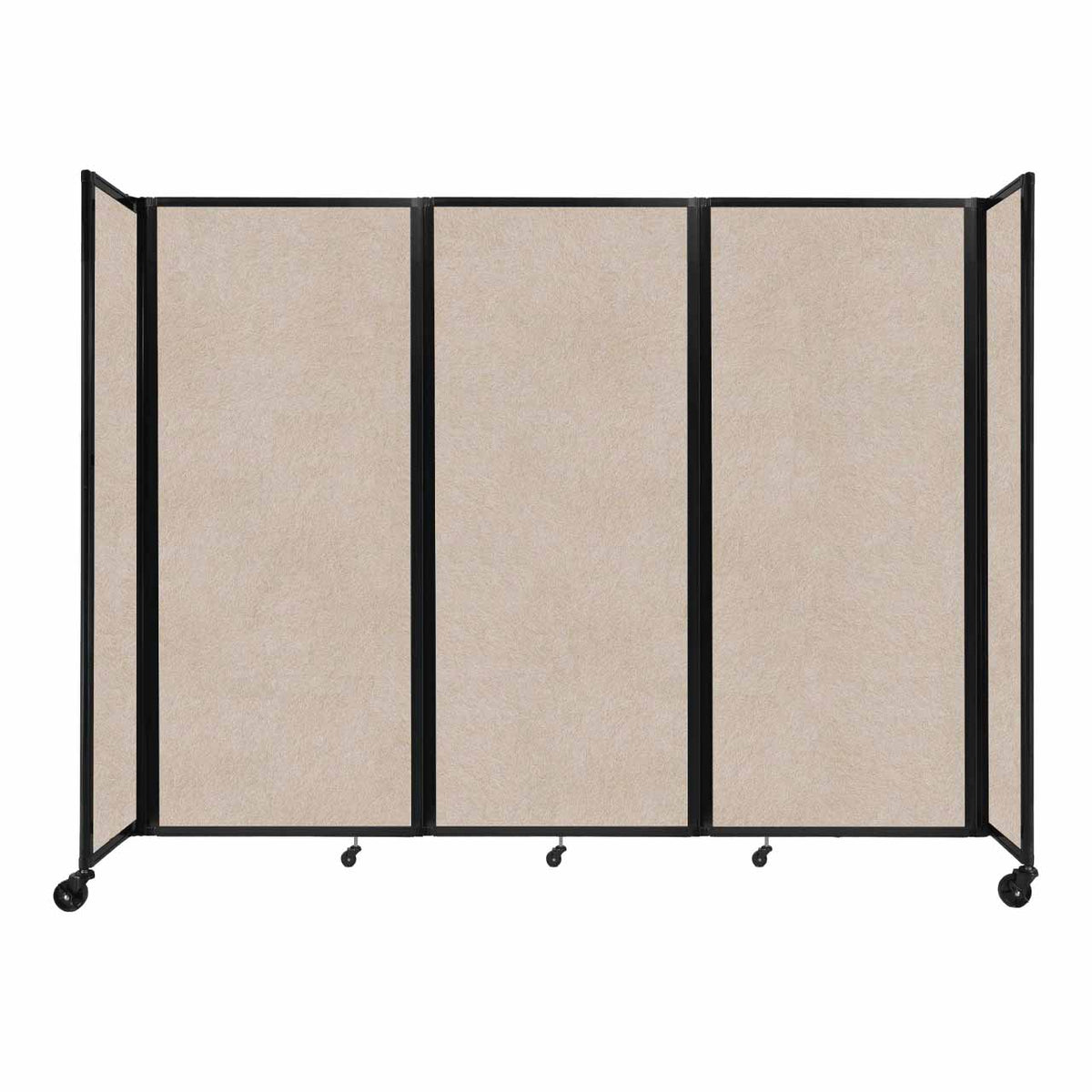 Room Divider 360° Folding Portable Partition with Soundsorb Acoustical Fabric Panels, 8' 6" W x 6' 10" H