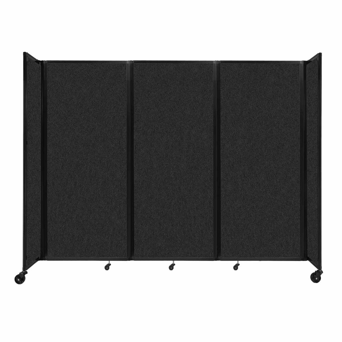 Room Divider 360° Folding Portable Partition with Soundsorb Acoustical Fabric Panels, 8' 6" W x 6' 10" H