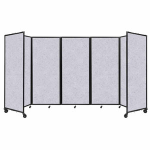 Room Divider 360° Folding Portable Partition with Soundsorb Acoustical Fabric Panels, 14' W x 6' 10" H