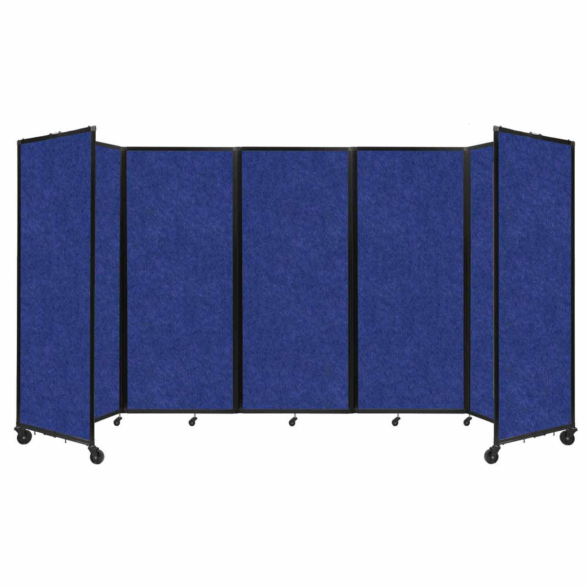 Room Divider 360° Folding Portable Partition with Soundsorb Acoustical Fabric Panels, 14' W x 6' 10" H