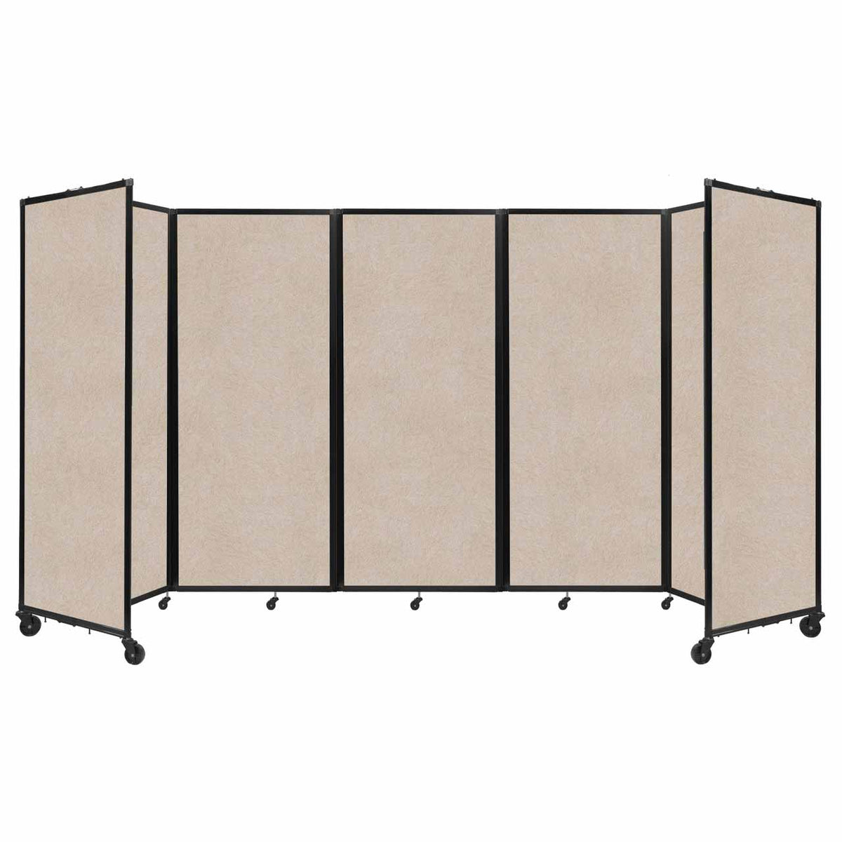 Room Divider 360° Folding Portable Partition with Soundsorb Acoustical Fabric Panels, 14' W x 6' 10" H