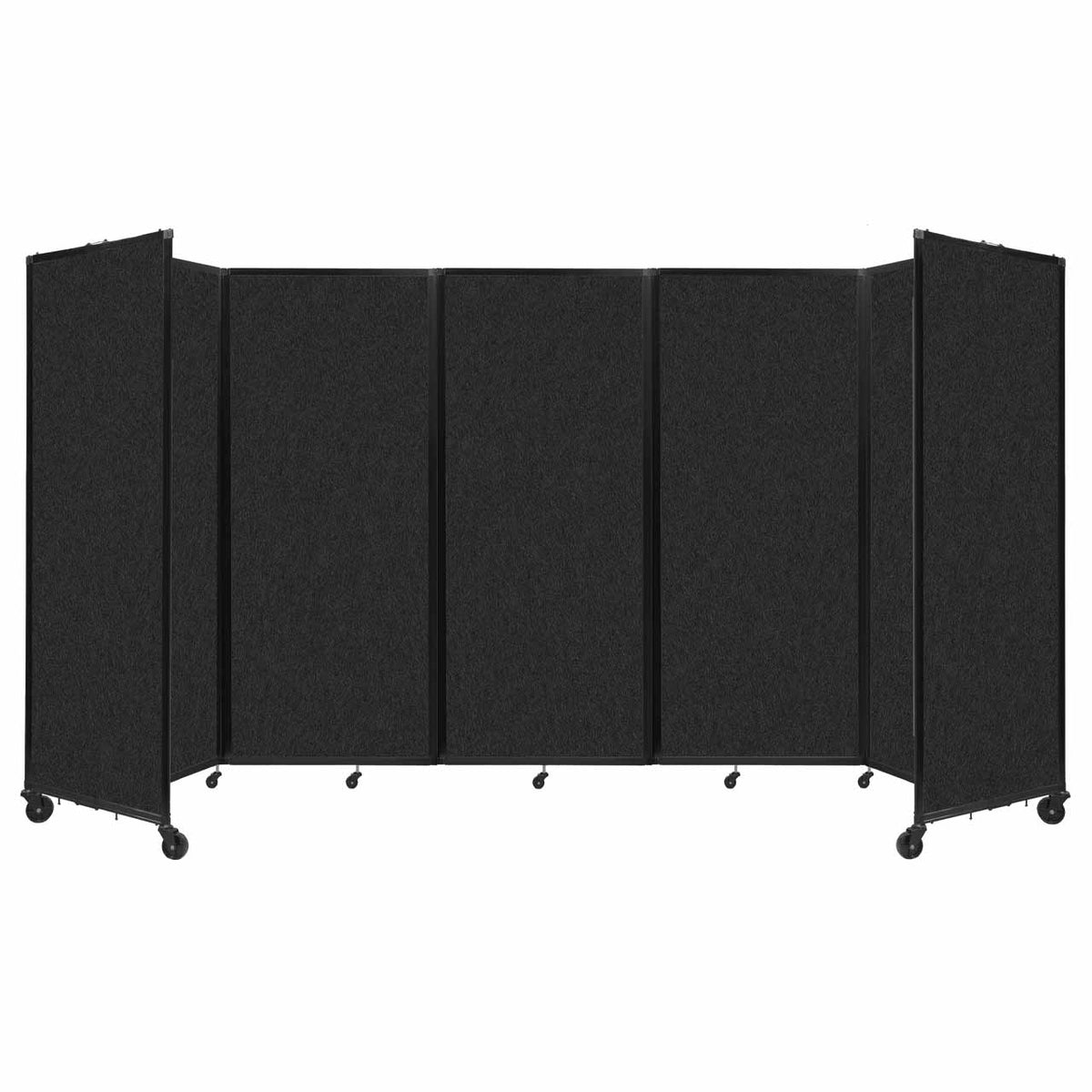 Room Divider 360° Folding Portable Partition with Soundsorb Acoustical Fabric Panels, 14' W x 6' 10" H