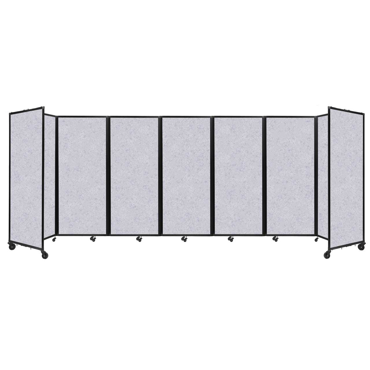 Room Divider 360° Folding Portable Partition with Soundsorb Acoustical Fabric Panels, 19' 6" W x 6' 10" H