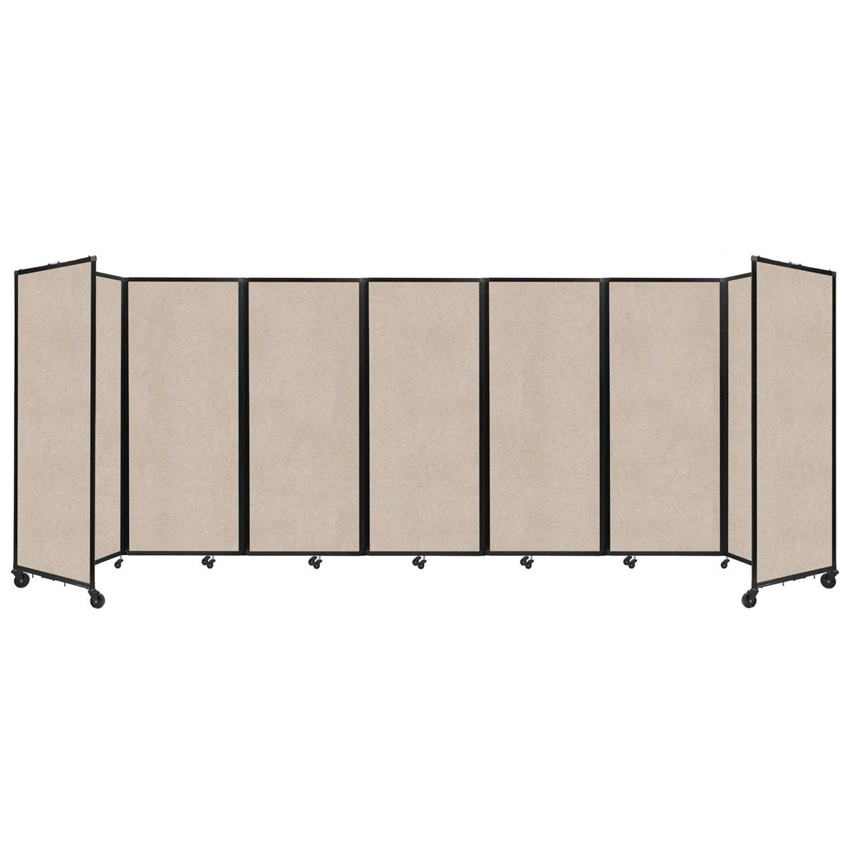 Room Divider 360° Folding Portable Partition with Soundsorb Acoustical Fabric Panels, 19' 6" W x 6' 10" H