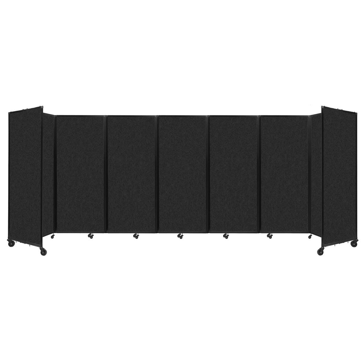 Room Divider 360° Folding Portable Partition with Soundsorb Acoustical Fabric Panels, 19' 6" W x 6' 10" H