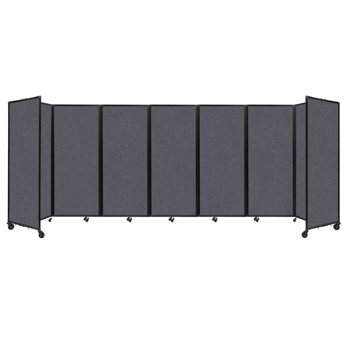 Room Divider 360° Folding Portable Partition with Soundsorb Acoustical Fabric Panels, 19' 6" W x 6' 10" H