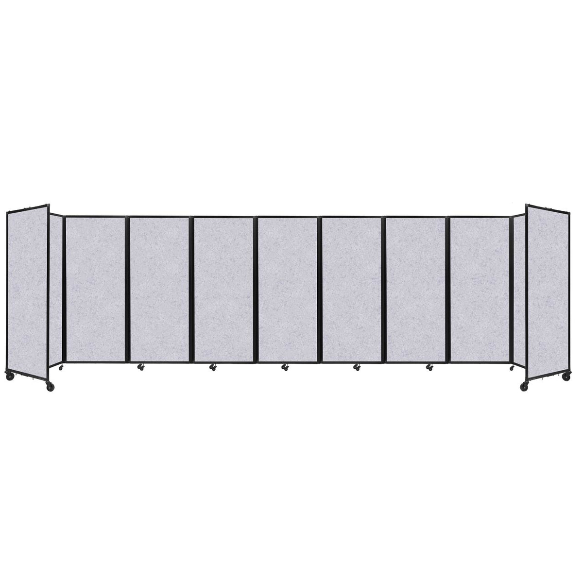 Room Divider 360° Folding Portable Partition with Soundsorb Acoustical Fabric Panels, 25' W x 6' 10" H