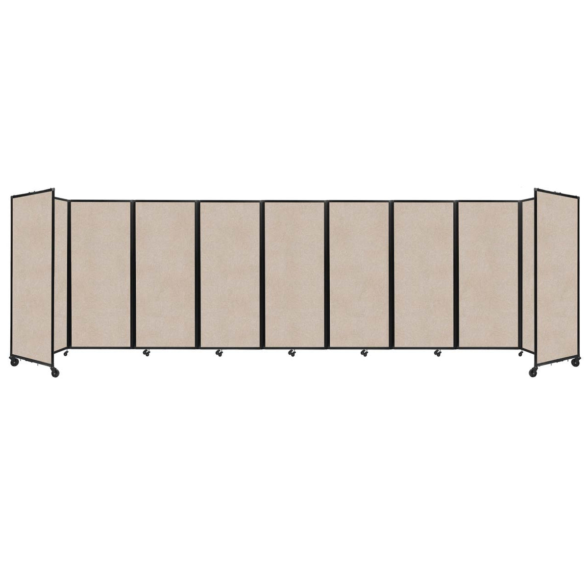 Room Divider 360° Folding Portable Partition with Soundsorb Acoustical Fabric Panels, 25' W x 6' 10" H