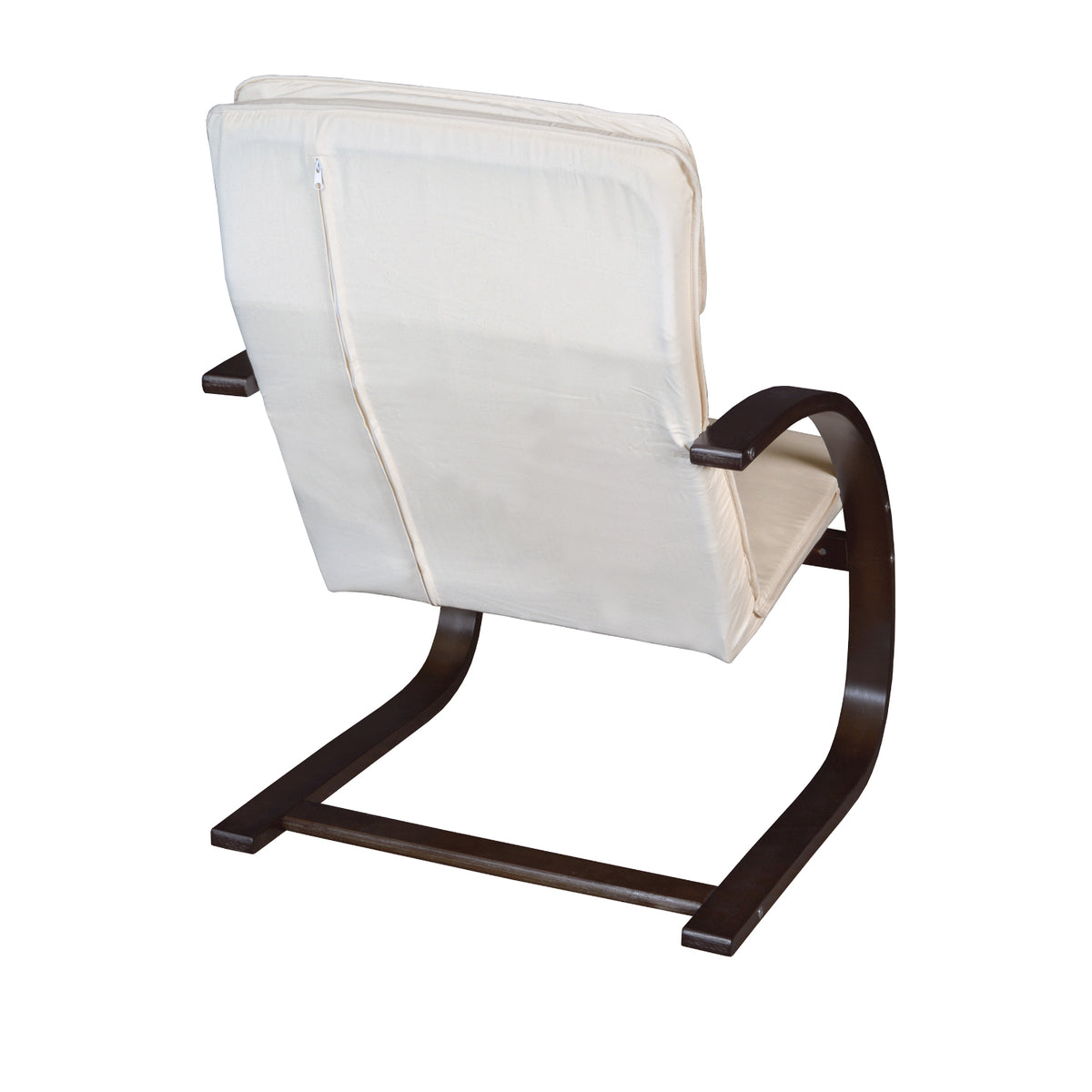 Niche Mia Bentwood Reclining Chair with Mocha Walnut Frame Finish, Beige Upholstery