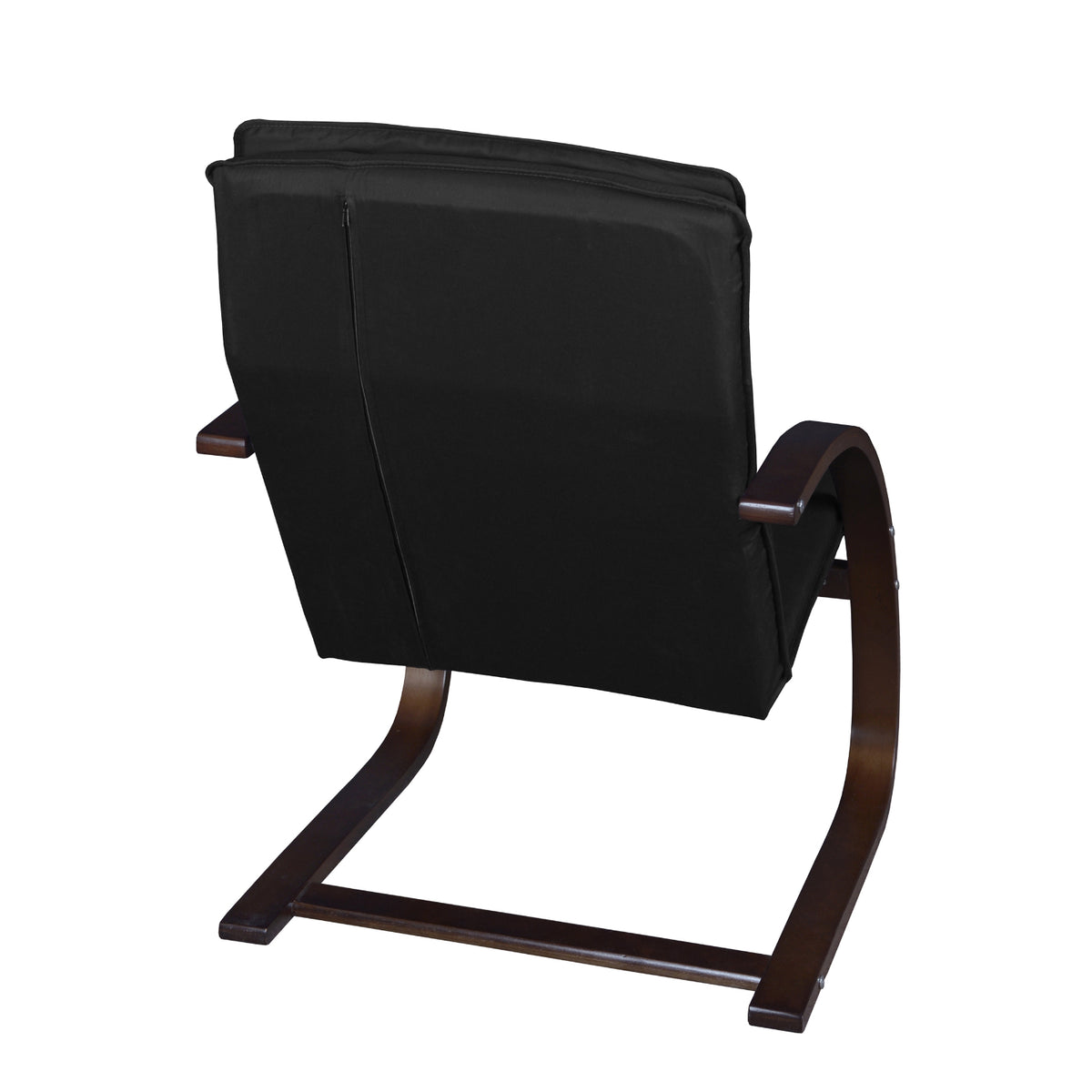 Niche Mia Bentwood Reclining Chair with Mocha Walnut Frame Finish, Black Upholstery