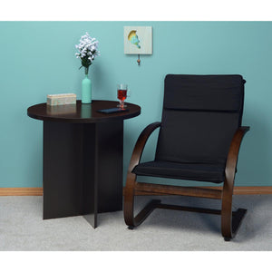 Niche Mia Bentwood Reclining Chair with Mocha Walnut Frame Finish, Black Upholstery