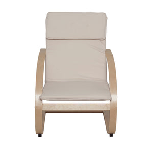 Niche Mia Bentwood Reclining Chair with Natural Frame Finish, Beige Upholstery