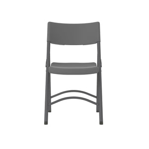 Dorel Zown Classic Commercial Heavy-Duty Resin Plastic Folding Chair, Grey