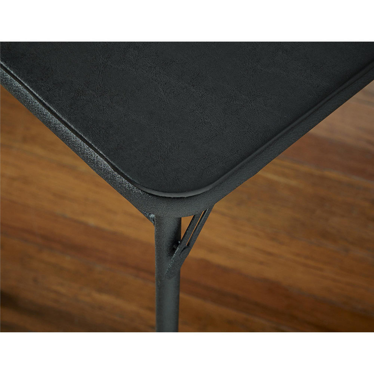 Bridgeport 20" x 48" Vinyl Top Folding Table, Black