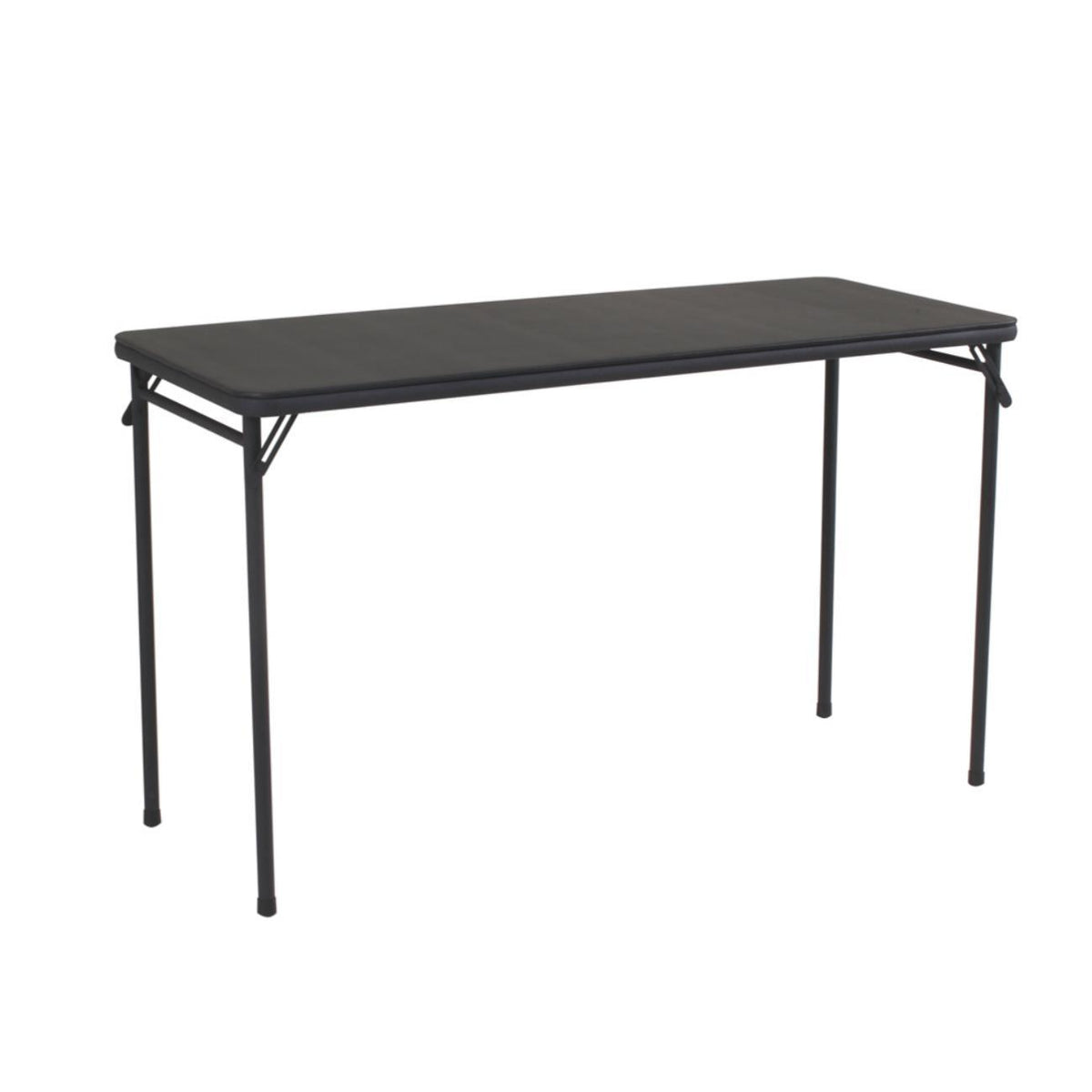 Bridgeport 20" x 48" Vinyl Top Folding Table, Black