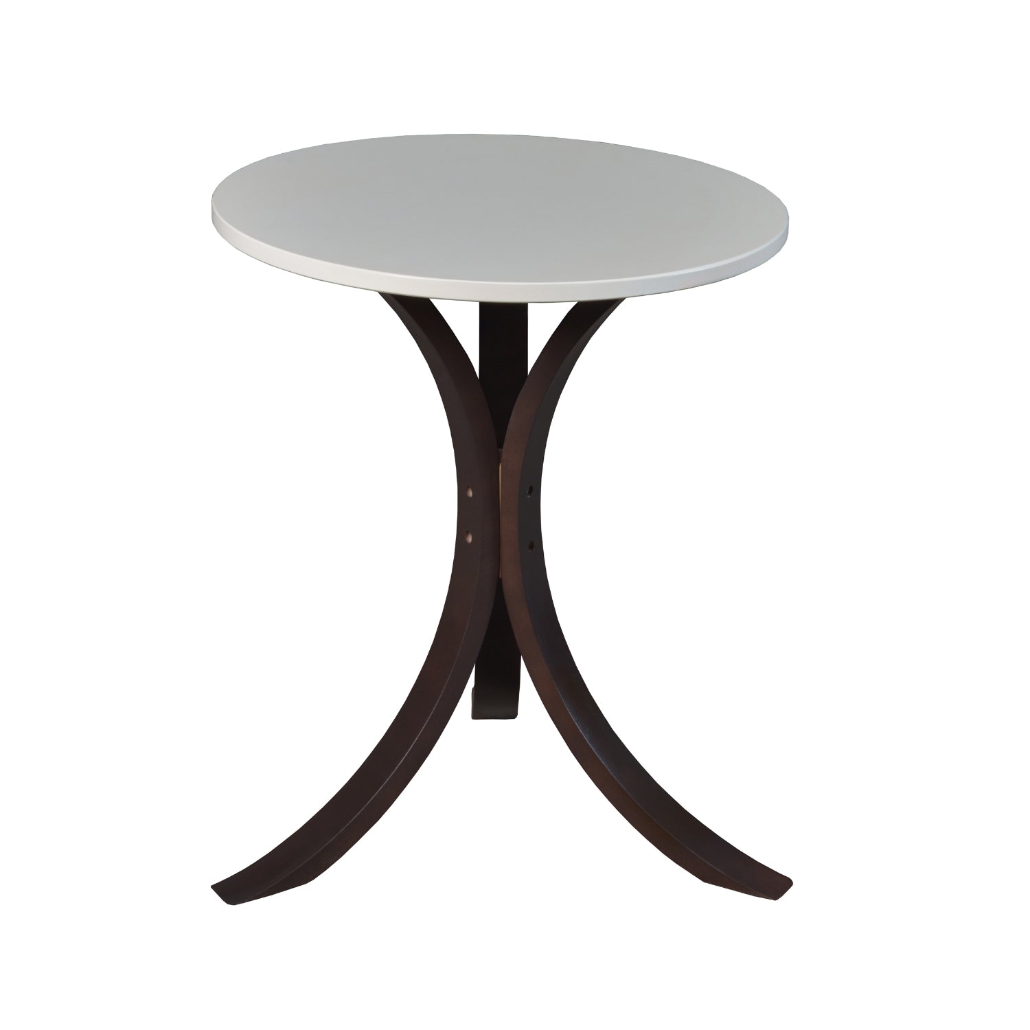 Niche Mia Bentwood Round Side Table, Mocha Walnut Legs, Beige Top