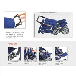 SureStop® Folding Commercial Bye-Bye® Stroller 6 Passenger