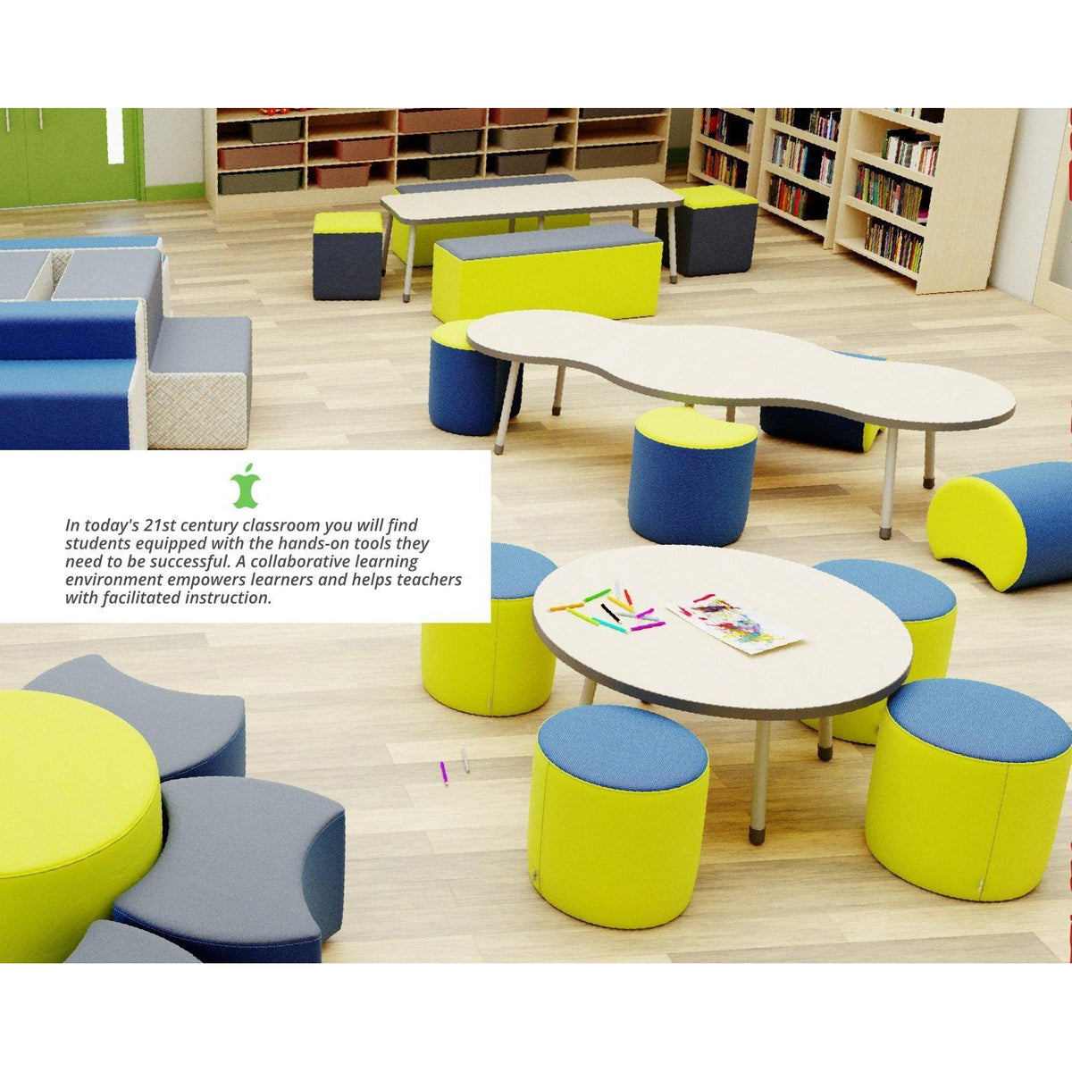 Fomcore Ottoman Series 36" Round Ottoman with 100% ALL-FOAM CORE, Patterned Vinyl Upholstered Sides, High Pressure Laminate Top, LIFETIME WARRANTY, FREE SHIPPING