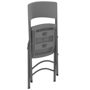 Dorel Zown Classic Commercial Heavy-Duty Resin Plastic Folding Chair, Grey