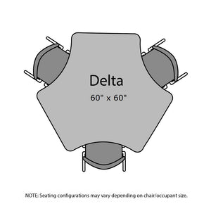 MG Series Adjustable Height Activity Table, 60" x 60" Delta