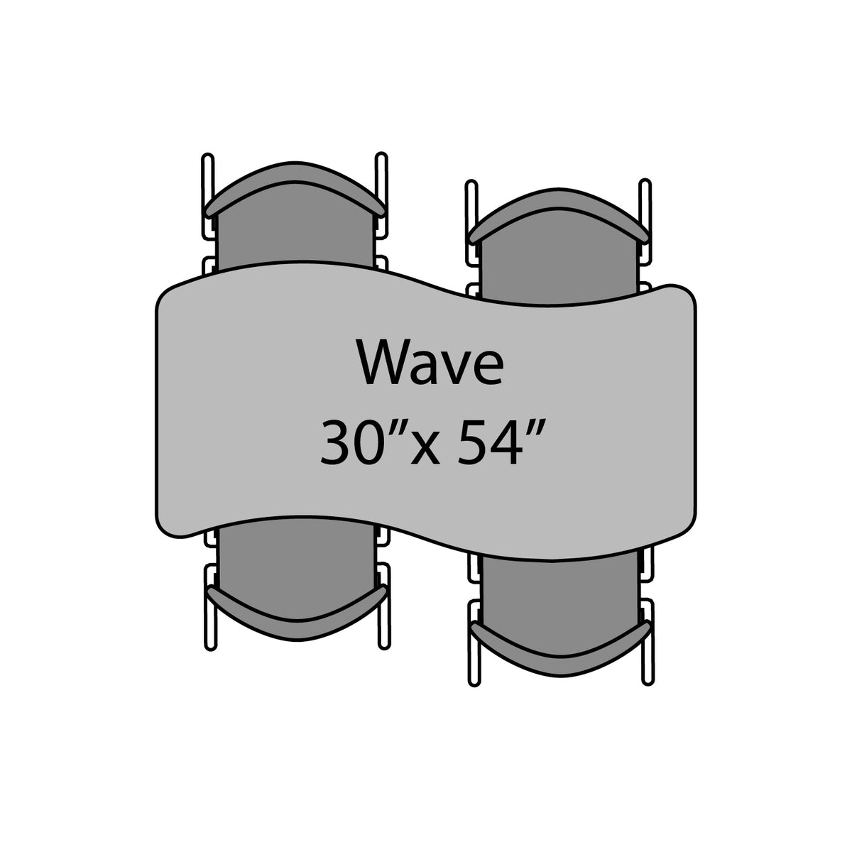 Apex Adjustable Height Collaborative Student Table, 30" x 54" Wave