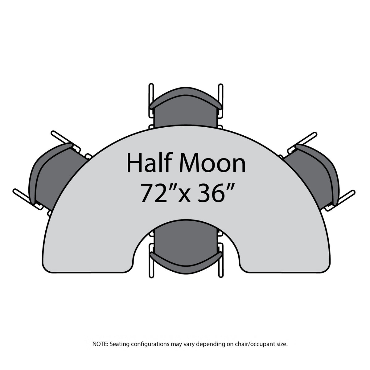 MG Series Adjustable Height Activity Table with Dry Erase Laminate Markerboard Top, 36" x 72" Half Moon