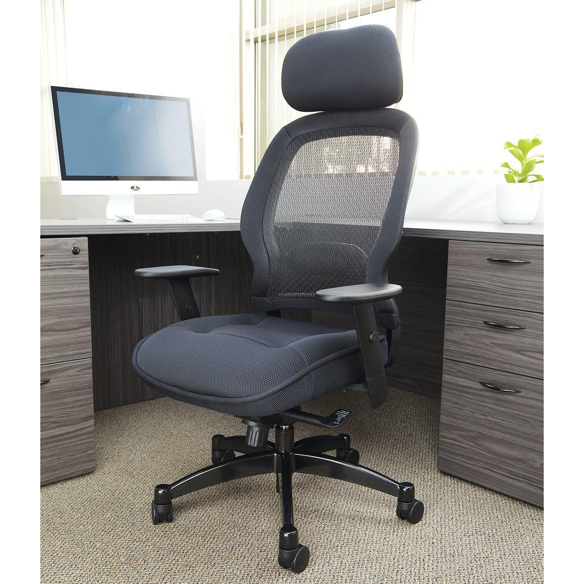 Professional Deluxe Black Breathable Mesh Back Chair