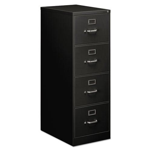 Four-Drawer Economy Vertical File Cabinet, Legal, 18.25" W x 25" D x 52" H, Black