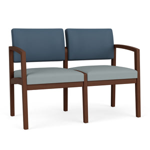 Lenox Wood Collection Reception Seating, 2 Seat Sofa, Healthcare Vinyl Upholstery, FREE SHIPPING