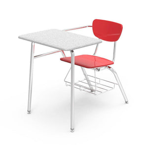 3000 Series Combo Unit with 18" x 24" Top-Desks-Red-Grey Nebula-